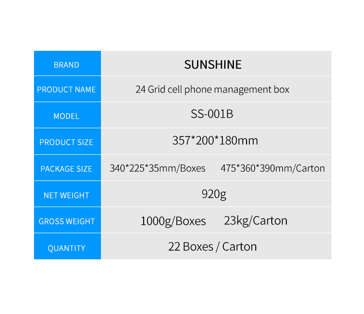 Sunshine SS-001B 24 Grid Multifunctional Storage Box